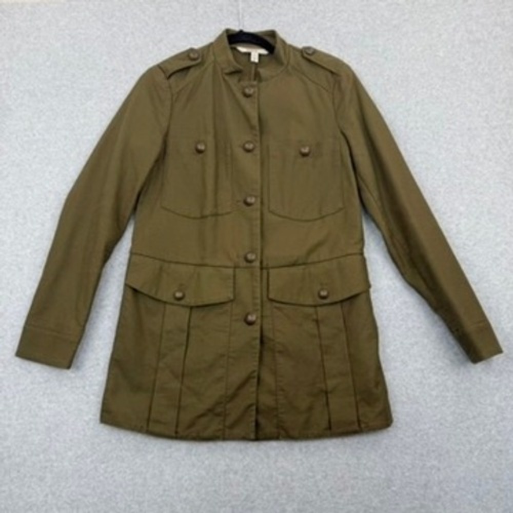 Zara Jacket Womens XS Military Utilitarian Olive Green Field Utility Coat